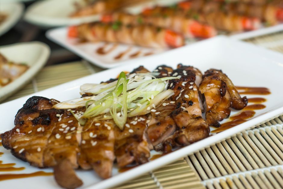 Chicken Teriyaki — Grilled chicken glazed in a sweet soy sauce.