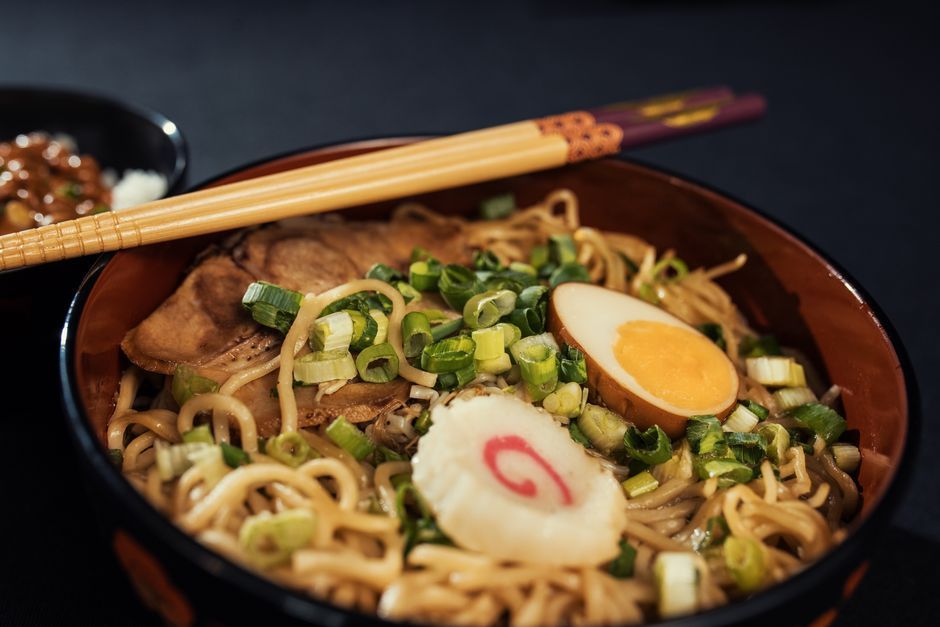 Ramen — Wheat noodles in a long-simmered broth with toppings.